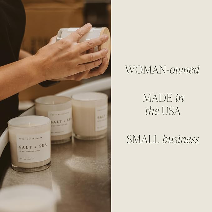 Sweet Water Decor Let it Snow Christmas Scented Candles - Christmas Stocking Stuffers Soy Candles with Cypress Scent - Christmas Candles with 50 Hours Burn Time - 11Oz Wood Lid White Jar Wax Candles