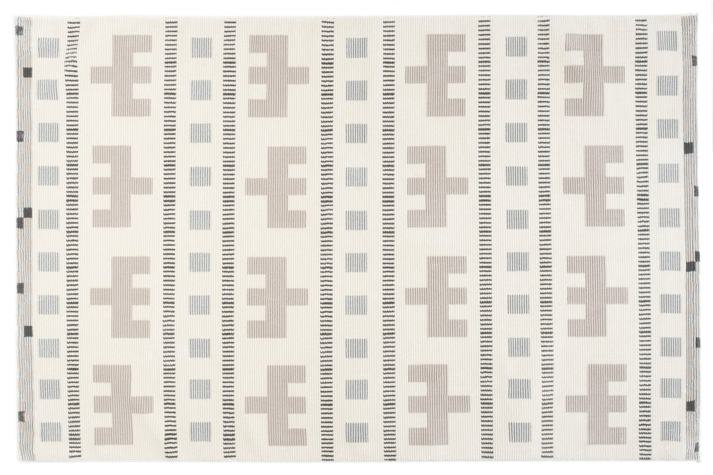 Revival Rugs Comb 5'x8' Area Rugs for Living Room Bedroom Dining Room - Washable, 100% Recycled, Oeko-TEX Certified, Modern, Medium Pile, Beige, Cream, Gray