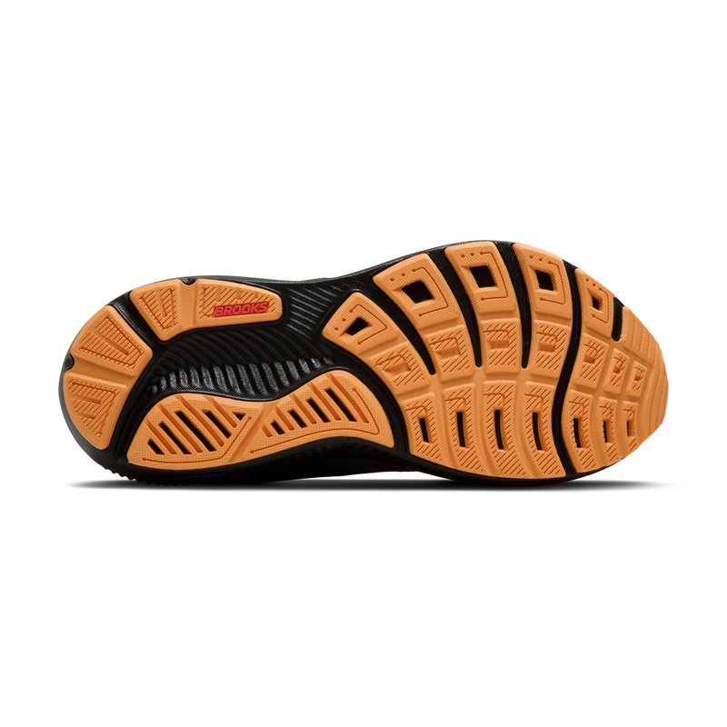 Brooks Women’s Ghost 17 Neutral Running Shoe - Night/Blue/Papaya - 6 Medium