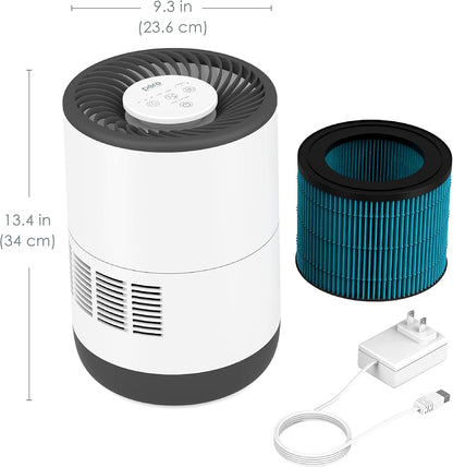 Pure Enrichment MistAire Eva - Mist-Free Evaporative Humidifier (2.8L) with Antibacterial Filter, 4-Speeds, Large Room Coverage up to 500 sq. ft., and Auto Shut-Off Timer
