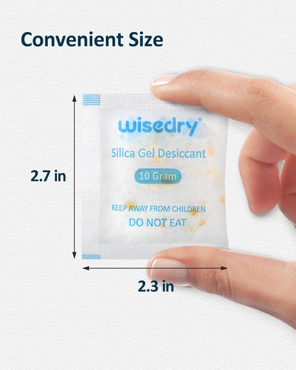 wisedry Silica Gel Sachets Bags 10 Gram x 30 Packs with Orange Beads Humidity Indicator Desiccant Packs Moisture Absorber for Air Dryer Moisture Removal, Food Grade