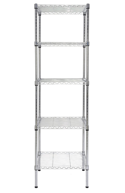 Finnhomy Heavy Duty 5 Tier Wire Shelving Unit, 18x18x59-inches 5 Shelves Storage Rack, Metal Shelving with Thicken Steel Tube, NSF Certified, Chrome