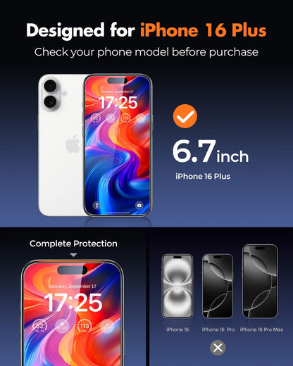 UNBREAKcable 2-Pack Screen Protector for iPhone 16e/13/13 Pro/14, Double Shatterproof Tempered Glass [Easy Installation] [9H Hardness] [99.99% HD] [Case Friendly] for Apple 13 Pro/13/14/16e 6.1 inch