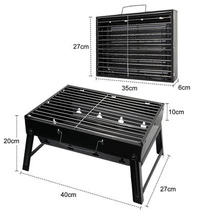 Barbecue Grill, AGM Charcoal Grill Portable Folding BBQ Grill Barbecue Desk Tabletop Outdoor Smoker BBQ for Picnic Garden Terrace Camping Travel