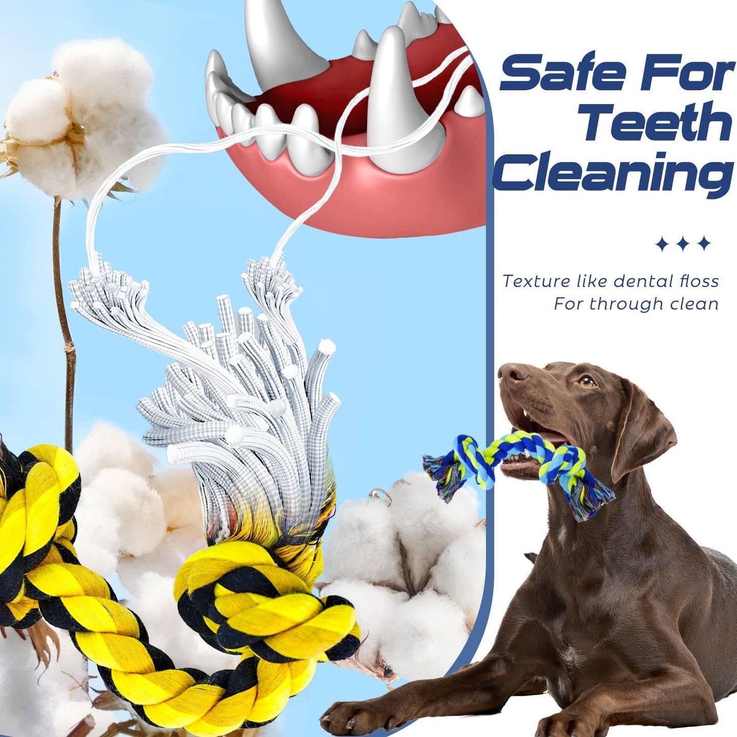 Dog Chew Toys for Aggressive Chewers, XL Dog Toys for Large Dogs, 5 Pack Indestructible Dog Toys for Aggressive Chewers, Cotton Dog Rope Toys, Tough Dog Bones for Aggressive Chewers Large Breed