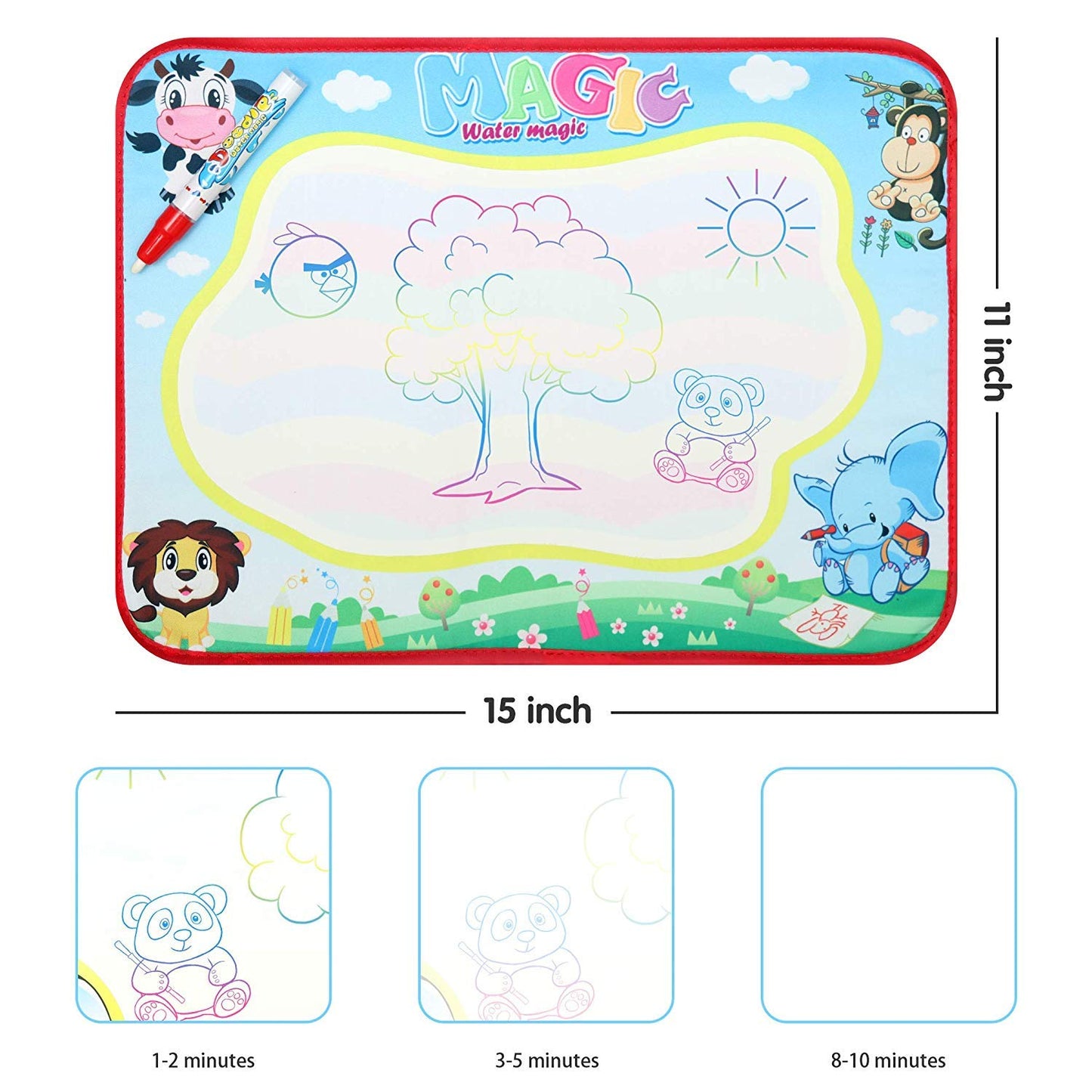 Becko US Children’s Travel Toy Tray Kids’ Car Seat Snack, Game Tray Activity Table for Stroller, Car, Airplane, Road Trip with Doodle Mat, Foldaway & Portable