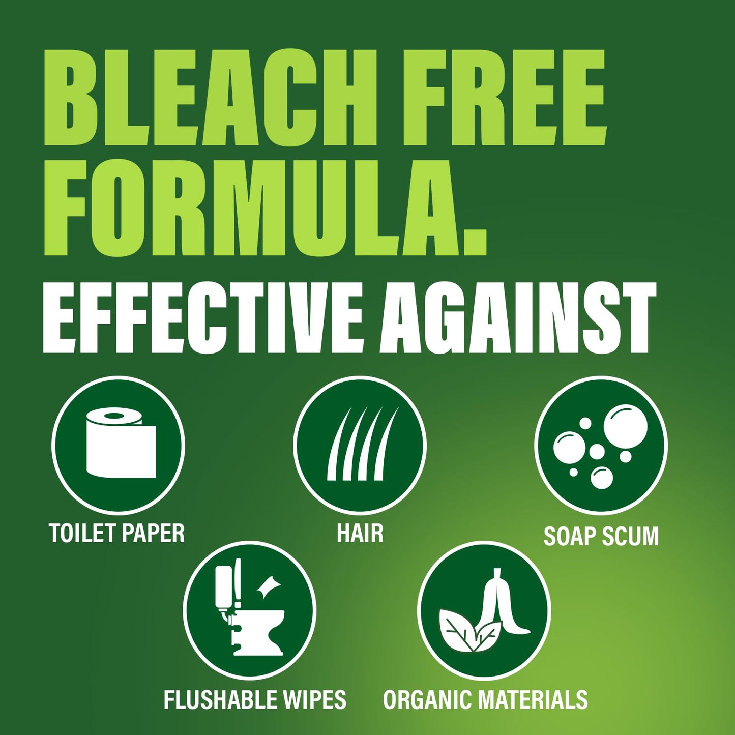 Green Gobbler Liquid Hair Drain Clog Remover & Cleaner, For Toilets, Sinks, Tubs - Septic Safe, 2 Pack