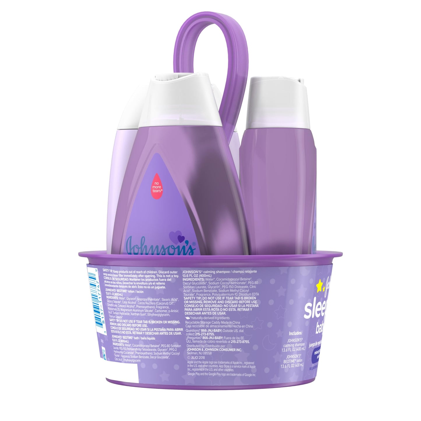 Johnson's Baby Sleepy Time Bedtime Gift Set with Relaxing NaturalCalm Aromas, Bedtime Baby Bath Shampoo, Wash & Lotion, Baby Bedtime Essentials, Hypoallergenic & Paraben-Free, 3 Items