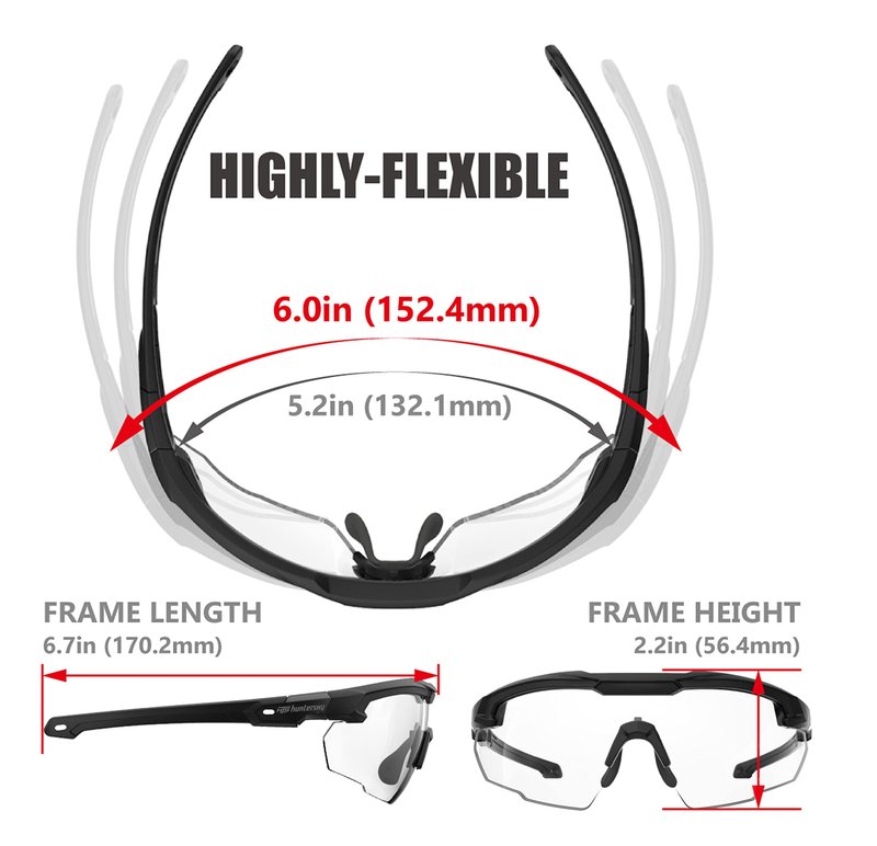 HTS HUNTERSKY S57 2 Pack Clear Lens Ballistic Tactical Shooting Glasses ANSI Z87+ UV400 Anti-Fog Eyewear for Airsoft Range Security and Outdoor Sports, for Men and Women