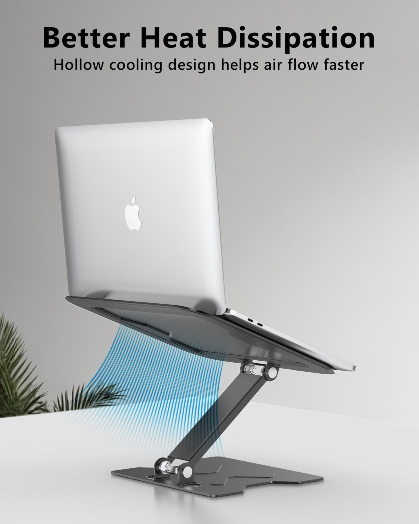 JCZT Laptop Stand for Desk, Adjustable Laptop Riser Holder Mount, Notebook Holder Office Desk Accessories for MacBook Air, Pro, Dell, HP, Lenovo More, All 10-16'' Notebooks Laptops (Matte Black)