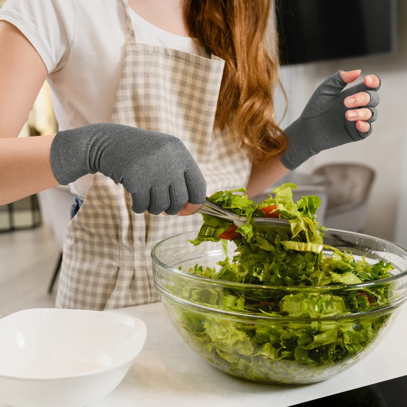 Duerer Arthritis Gloves, Compression Gloves for Women Men, Carpal Tunnel, Rheumatoid, Tendonitis, Fingerless Hand Thumb, Hand Pain, Fingerless Gloves for Computer Typing and Daily Work