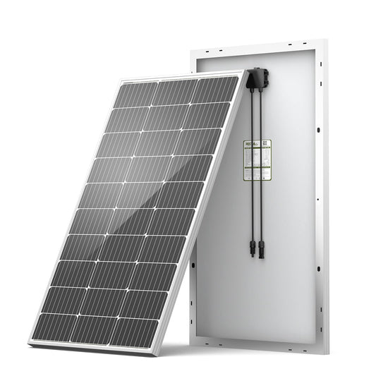 HQST 100 Watt 12V Monocrystalline Solar Panel with Solar Connectors, High Efficiency Module PV Power for Battery Charging Boat, Caravan, RV and Any Other Off Grid Applications