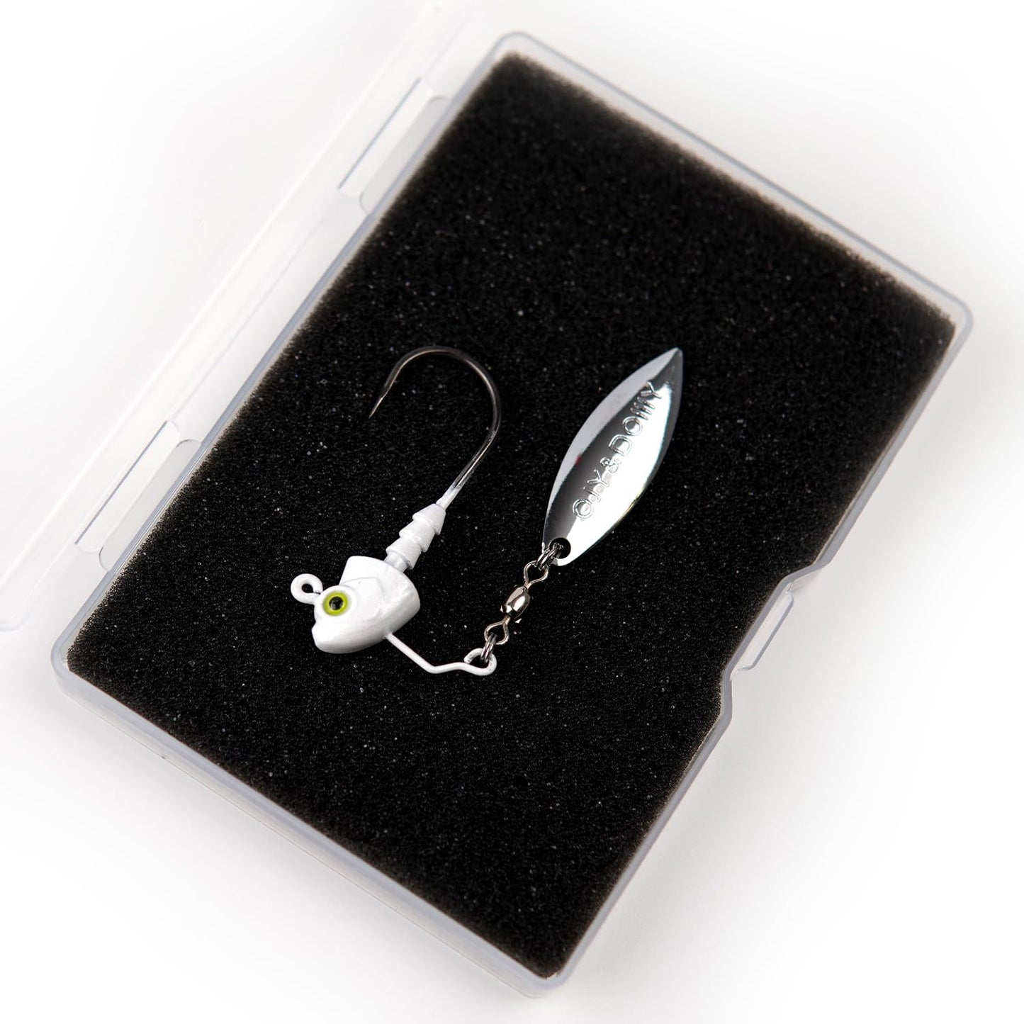 6-Pack Underspin Jig Heads with 100% Brass Blade (Never Rust) - 3/16oz, 1/4oz, 3/8oz, 1/2oz - Bass & Saltwater Fishing