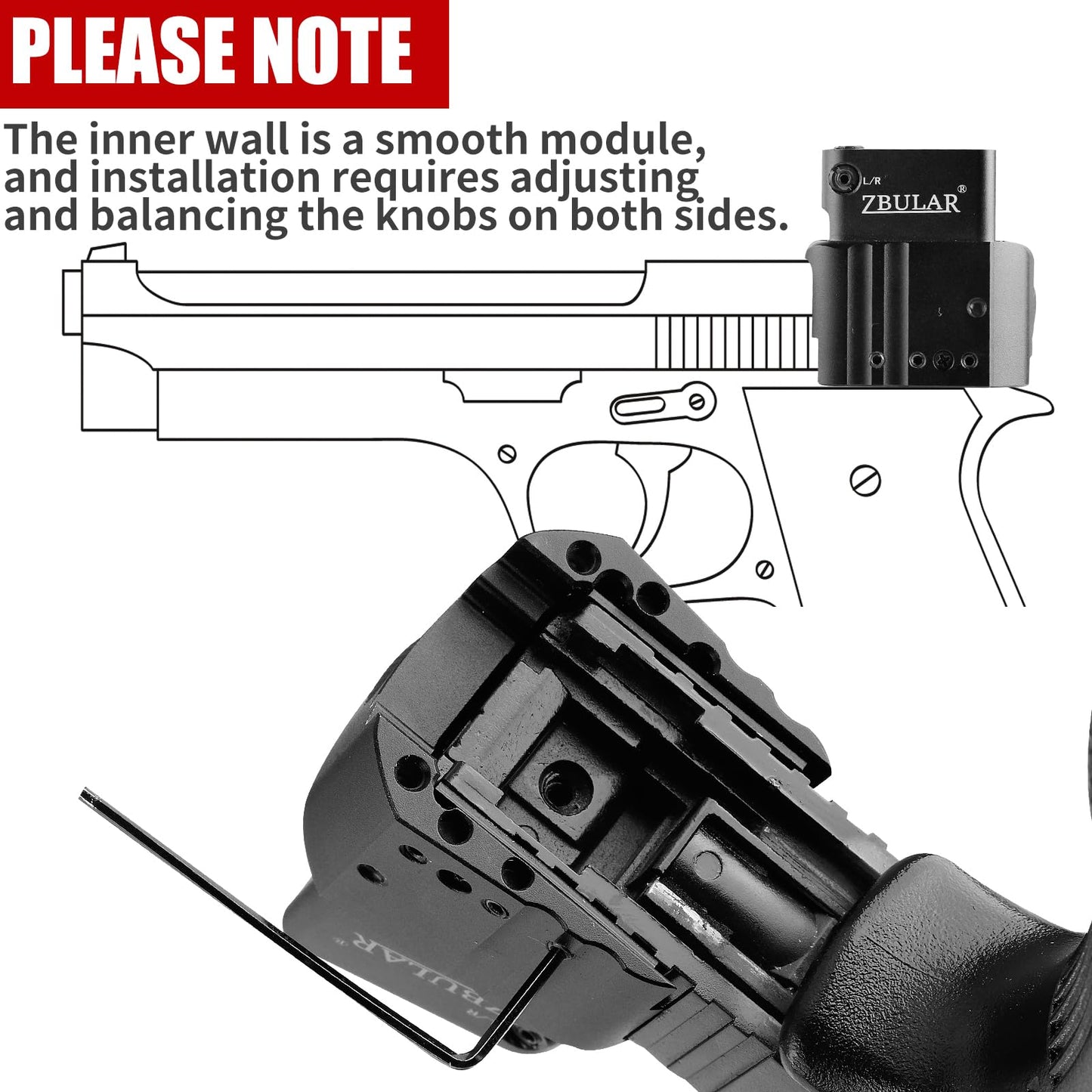 ZBULAR 2 Mile Laser Sights Range Slide Racker Jacker Compatiblewith Glock 17, 19, 19X, 26, PSA Dagger, and More with Improved Slide Grip(Class IIIA Green Laser Output is <5mW)