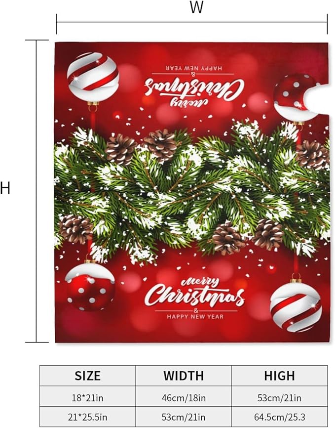Christmas Mailbox Covers Ball Fir Branch Red Magnetic Letter Post Box Cover Standard Size 25.5 x 21 Inch Garden Yard Home New Year Holiday Decorative