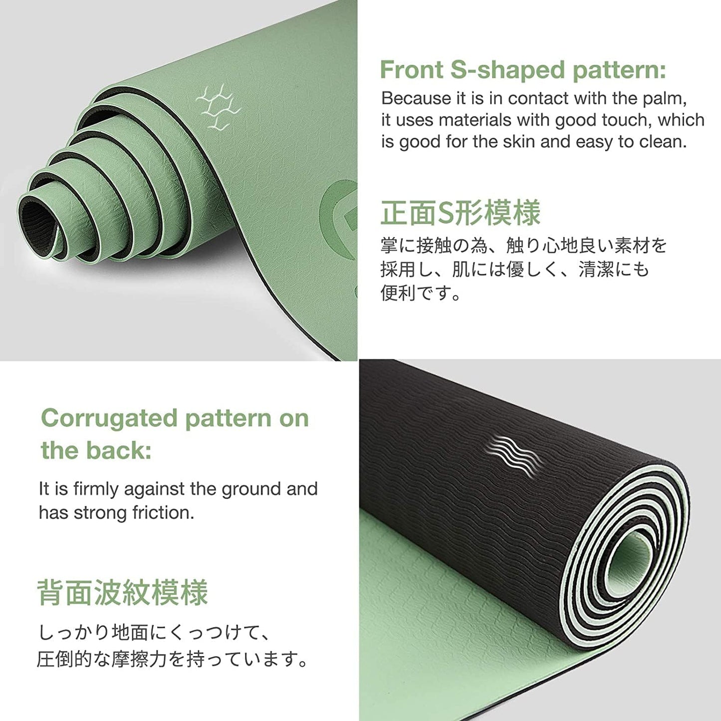 Gruper Yoga Mat Non Slip Thick 1/3'', Eco Friendly Fitness Exercise Mat with Carrying Strap,Pro Yoga Mats for Women,Workout Mats for Home, Pilates and Floor Exercises