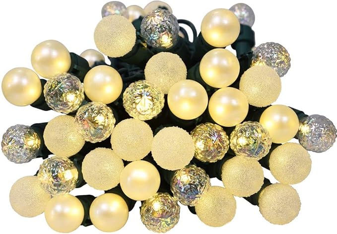Globe String Lights, 70 LED Mix-Ball Fairy Lights Plug in UL Listed Christmas Tree Lights 19Ft Christmas Outdoor Indoor Fairy Lights for Bedroom Tree Patio Party Garden Wedding, Warm White