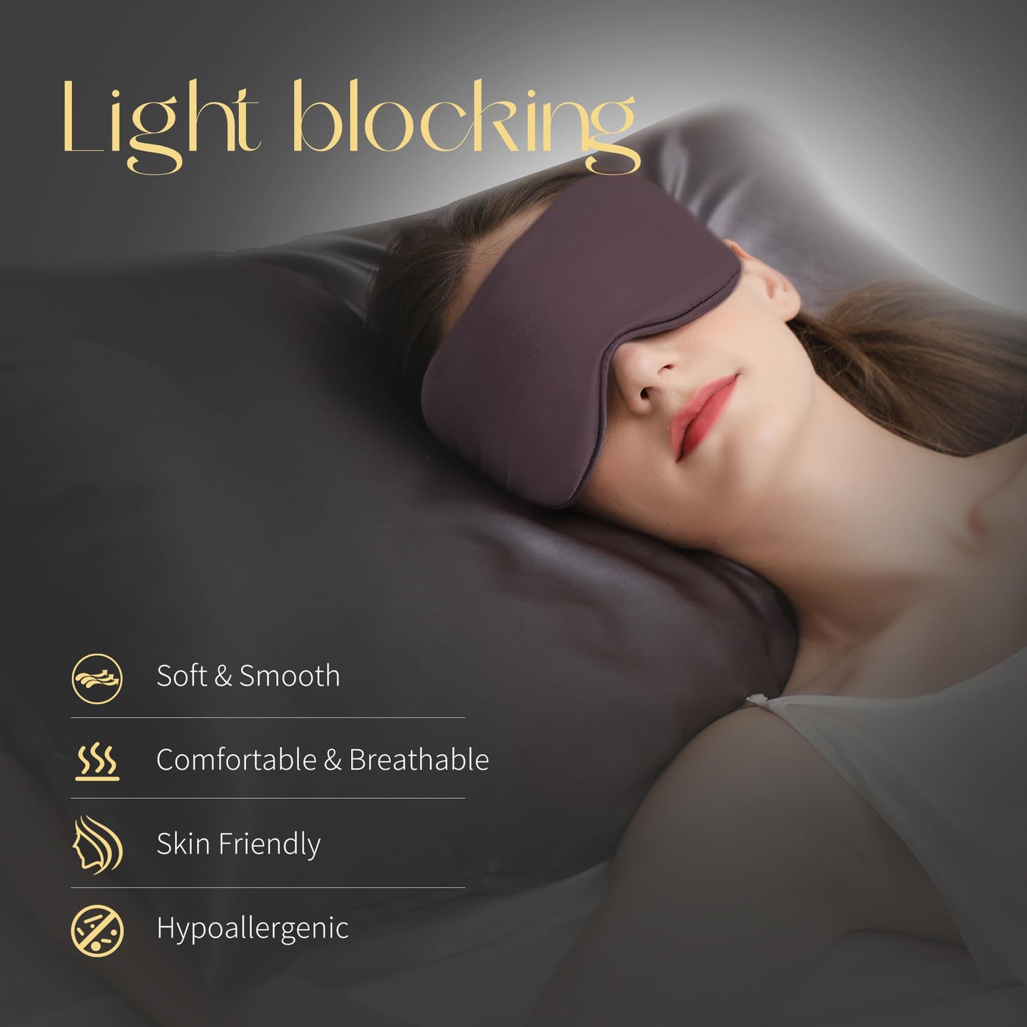 ZIMASILK Adjustable 100% 22 Momme Mulberry Silk Sleep Mask for Sleeping, Filled with Premium Mulberry Silk, Softest & Breathable Blackout Eye Sleeping Mask (Black)