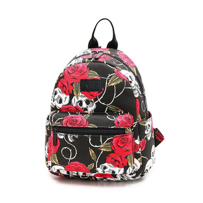 Fvstar Skull Girls Backpack Purse Mini Women Backpack Teens School Satchel Cute Lightweight Purse Casual Outdoor Travel Daypack for Birthday Gifts