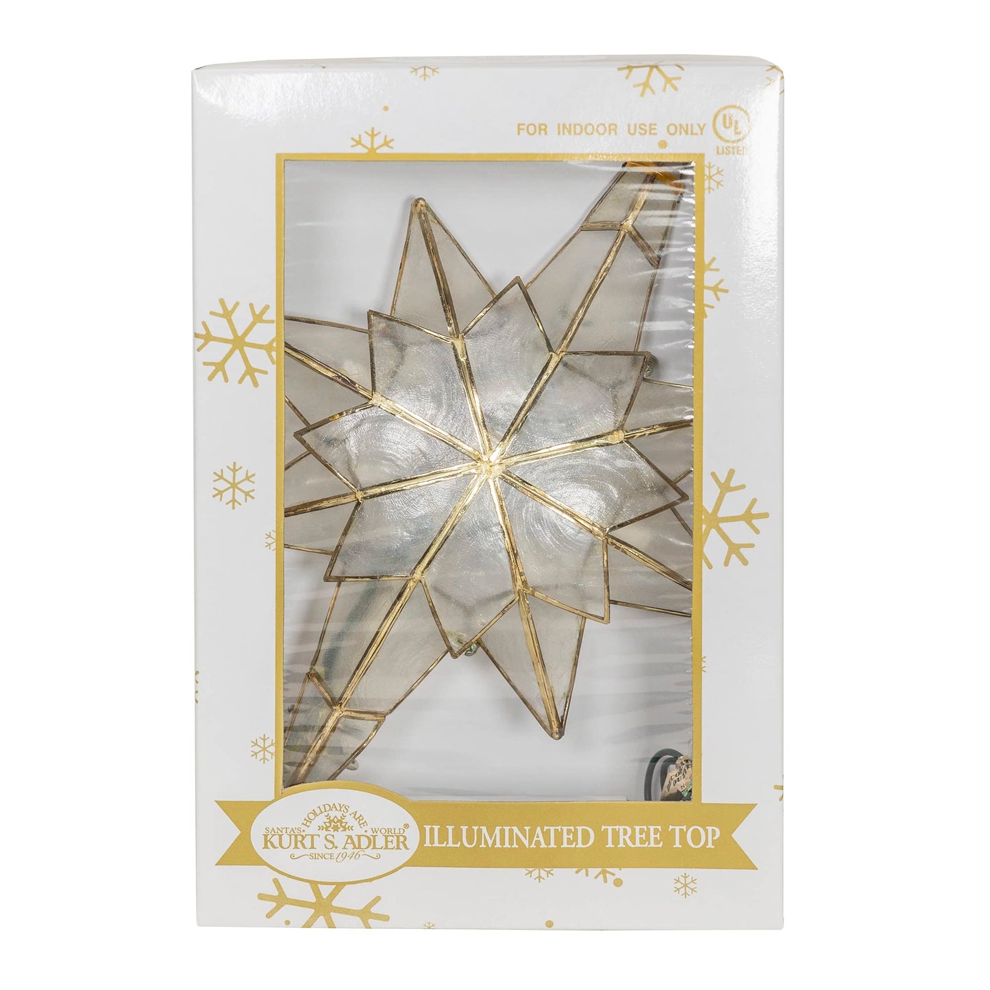 Kurt Adler 10-Light Capiz Star of Bethlehem Clear Treetop