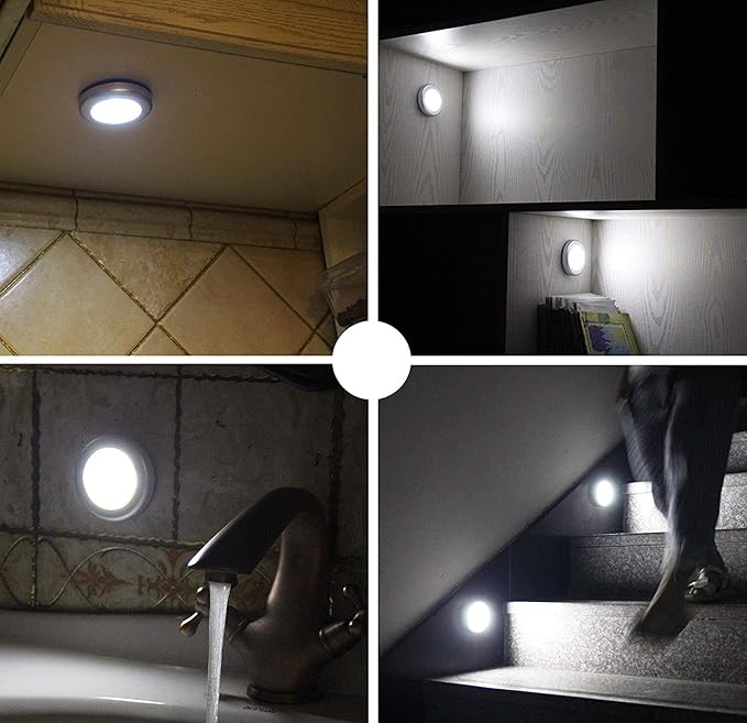 Battery Operated Motion Sensor Light Indoor, LED Closet Lights, Battery Night Light Wireless, Stick on Wall Lamps for Pantry, Cabinet, Wardrobe, Kitchen, Stairs, Steps, Hallway