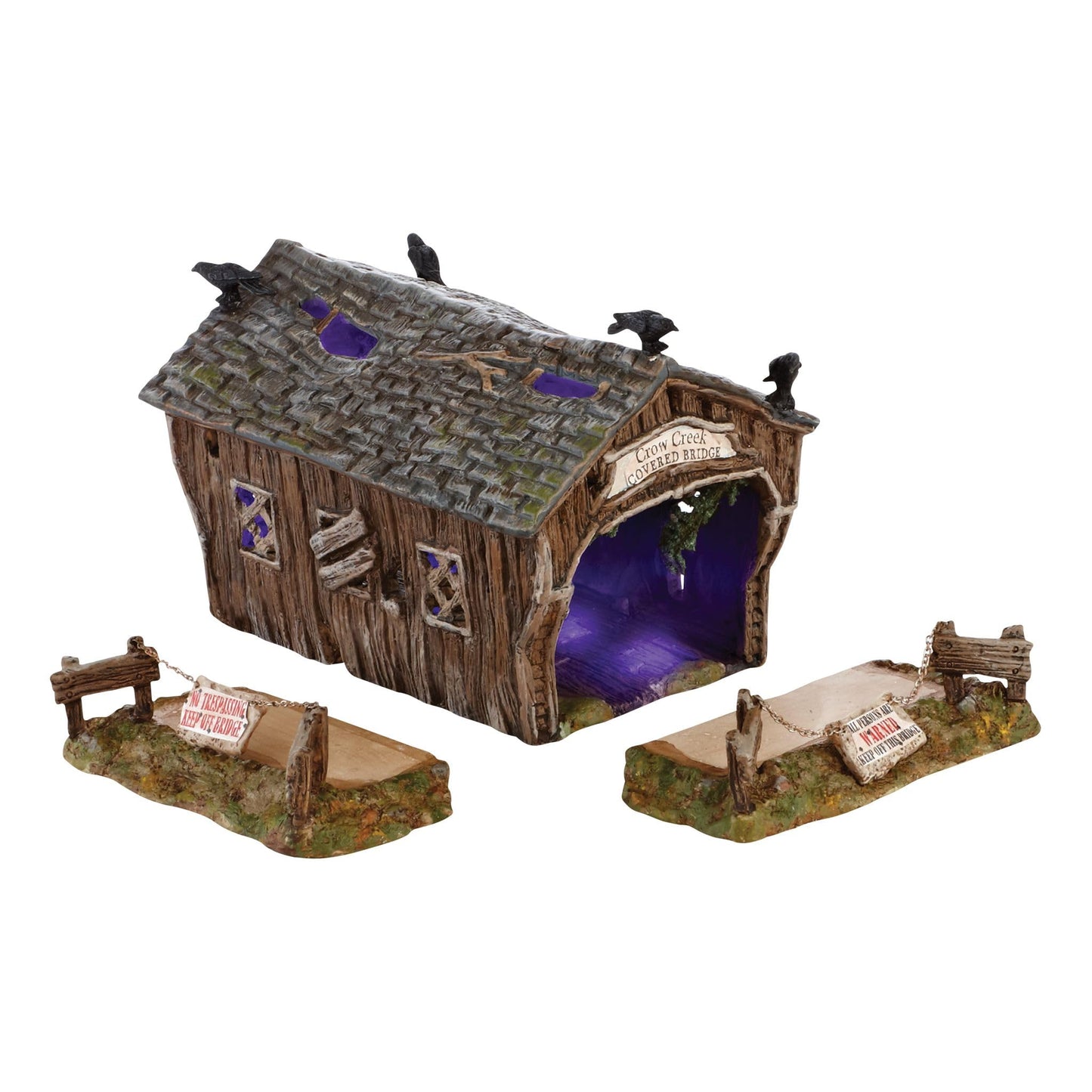Department 56 Accessories for Villages Halloween Crow Creek Covered Bridge Accessory Figurine, 4.72 inch
