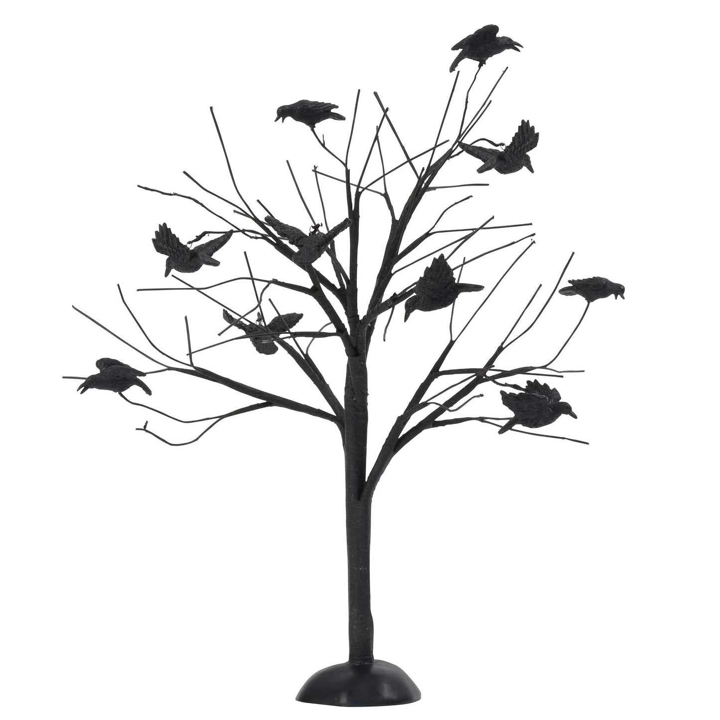 Department 56 Halloween Accessories for Village Collections Murder of Crows Tree Figurine, 10.04 Inch, Black