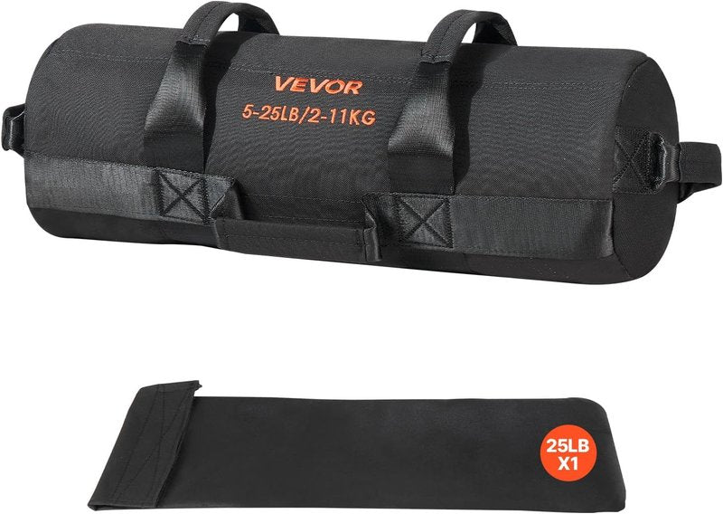 VEVOR Heavy Duty Workout Sandbag - Power Training Slam Bag for Strength & Cross-Training | Black (Unfilled)