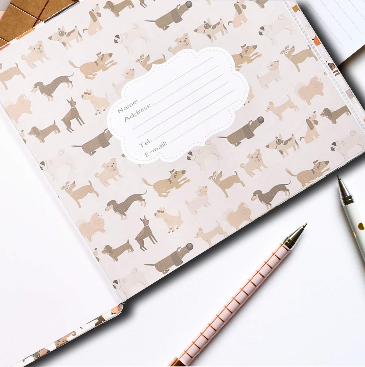 Arpan Cute Dog Photo Album Slip In Case Memo Album 6x4" for 200 Photos Scotty Dogs