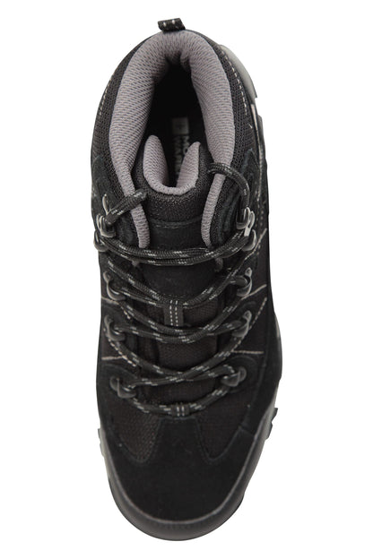 Mountain Warehouse Trail Kids Waterproof Boots - Synthetic Mesh Upper Girls & Boys Shoes, EVA Footbed, High Traction - Best for Spring Summer, Hiking & Outdoors Black Kids Shoe Size 5