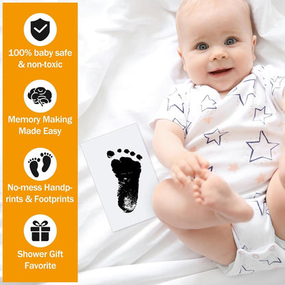 8 Pads and 16 Impression Cards, Inkless Baby Hand and Footprint Kit - Mess Free Ink Pad for Newborn Keepsake, Dog Nose & Paw Print Kit, Clean Touch Ink Pad for Baby Hand & Footprints, Ideal Shower Gifts