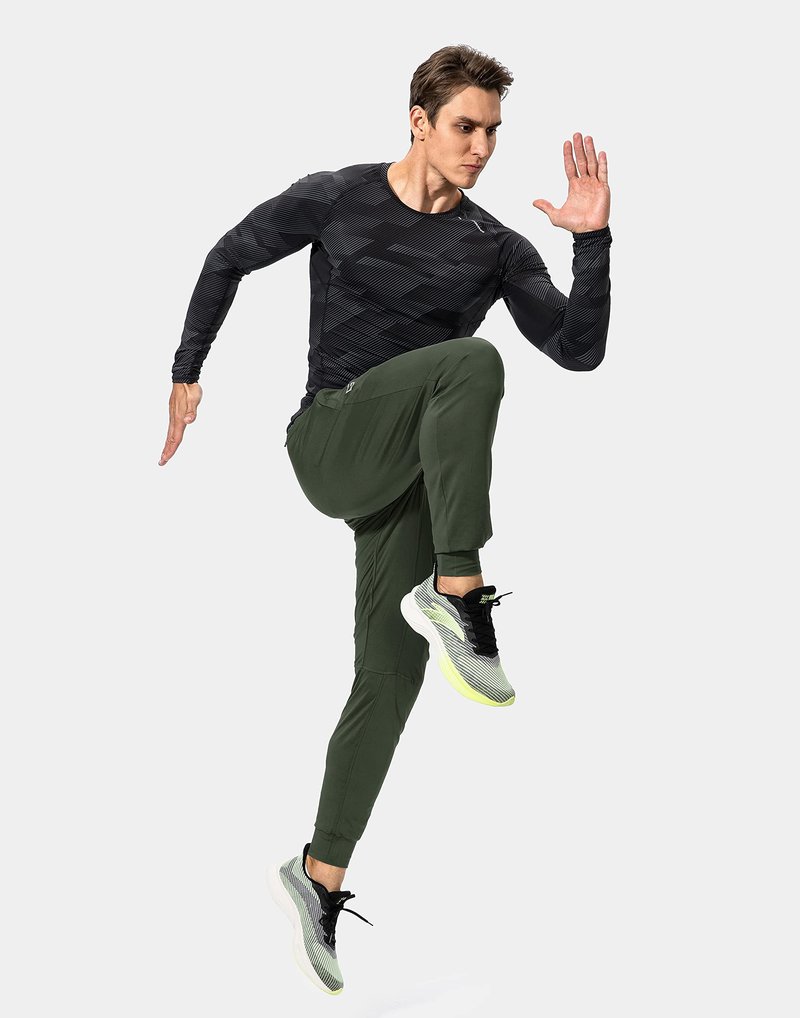G Gradual Men's Sweatpants with Zipper Pockets Athletic Pants Traning Track Pants Joggers for Men Soccer, Running, Workout(Olive Green,XS)