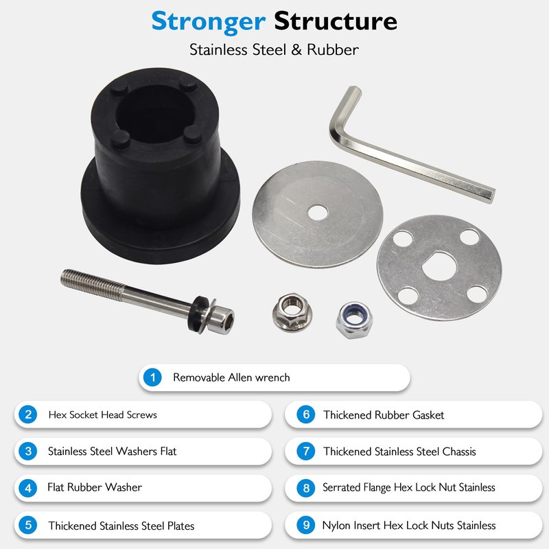 BOPOREAE Expandable Mechanical Seal Cleanout Pipe Plug-Rubber Expansion Scupper Plugs & Removable Stainless Steel Allen Wrench Handle, 2-1/16 to 2-9/16 in Sewer Cap Cover, Winterizing Pool Boat Plugs