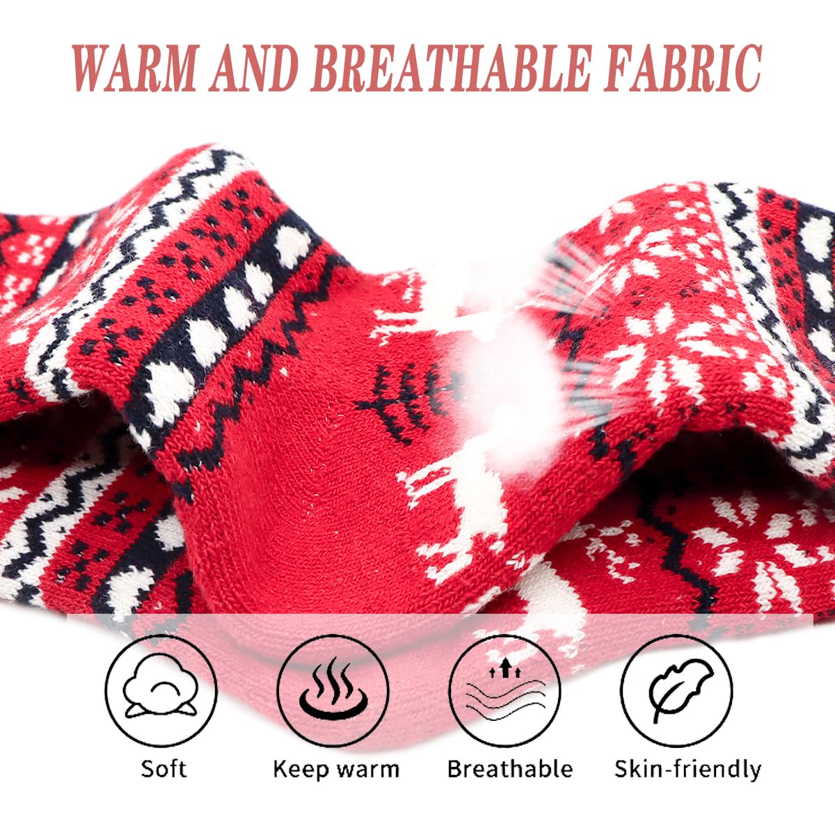 YQHMT Wool Socks for Women Gifts Winter Warm Thick Thermal Vintage Knit Soft Comfy Crew Socks Stocking Stuffers, Christmas Gift