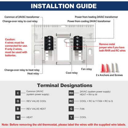 ELECTECK Non-Programmable Digital Thermostat for Home, up to 1 Heat/1 Cool with Large LCD Display, Compatible with Single Stage Electrical and Gas/Oil System, White