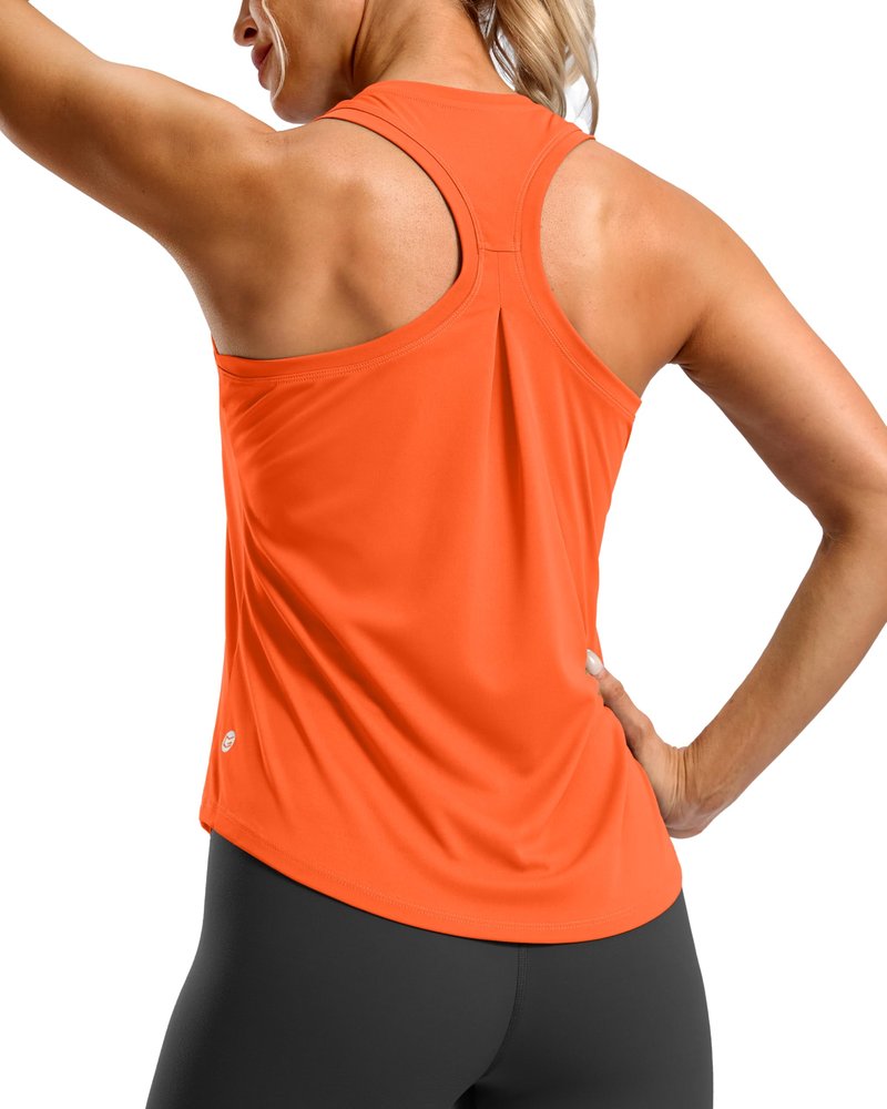 G Gradual Women's Workout Tank Tops Racerback Athletic Yoga Tops Loose Fit Sleeveless Running Gym Sports Shirts for Women(Orange,XXL)