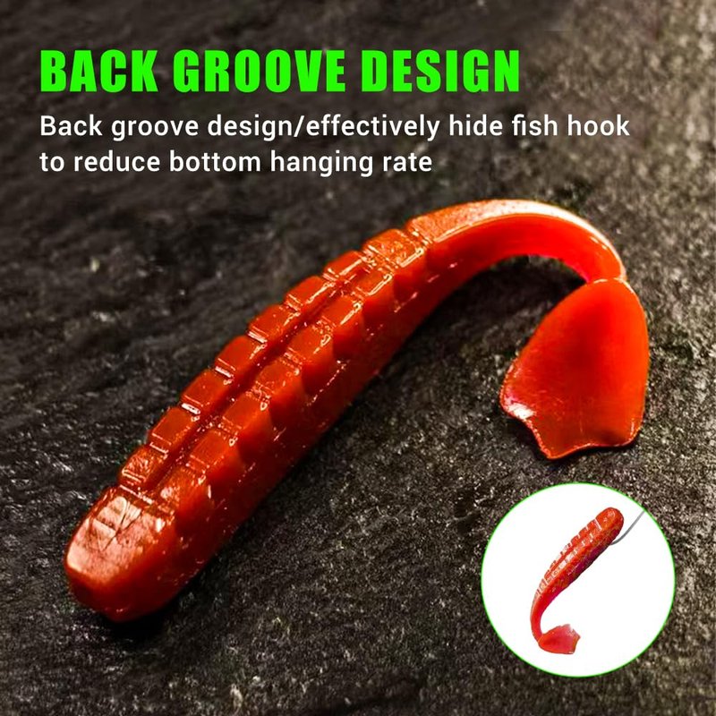 Swimbaits Paddle Tails, Soft Fishing Bait Lures TPE Floating Tail Swim Baits for Saltwater/Freshwater