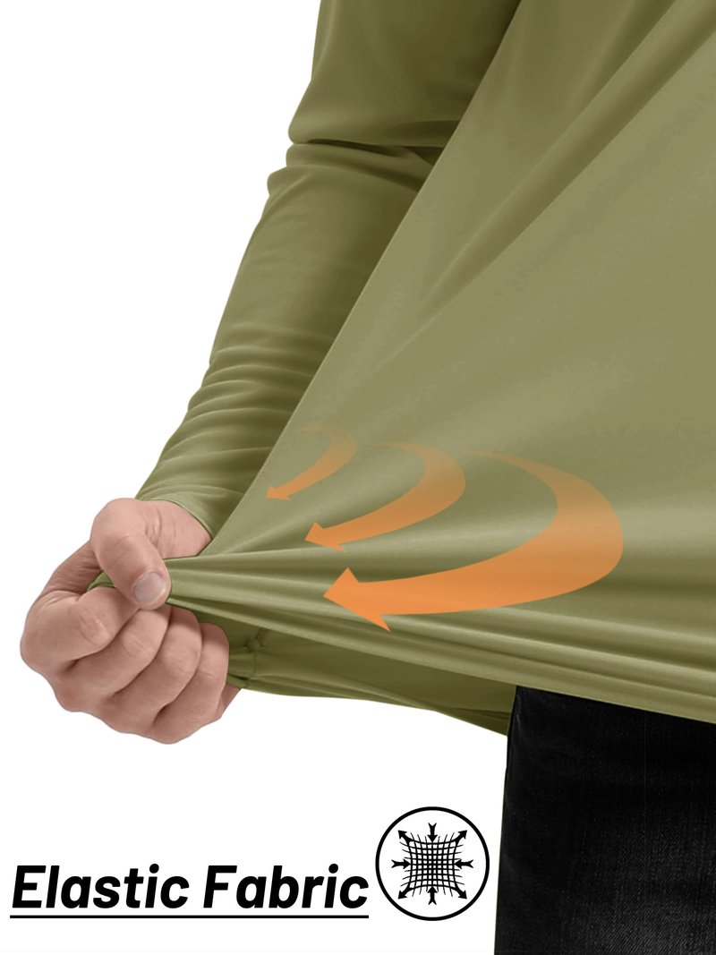 TACVASEN Men's Quarter Zip Pullover Golf Shirts Sun Protection Athletic Quick Dry Fit Sports Long Sleeve Running UV Outdoor Shirts Dull Cyan