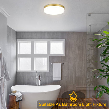 ASHUAQI Gold LED Ceiling Light, 36W 4000K Natural White Bathroom Lights, 3240LM Round Bright Ceiling Lights for Kitchen, Bedroom, Hallway, Utility Room, Laundry, Toilet, Porch, Ø23 CM