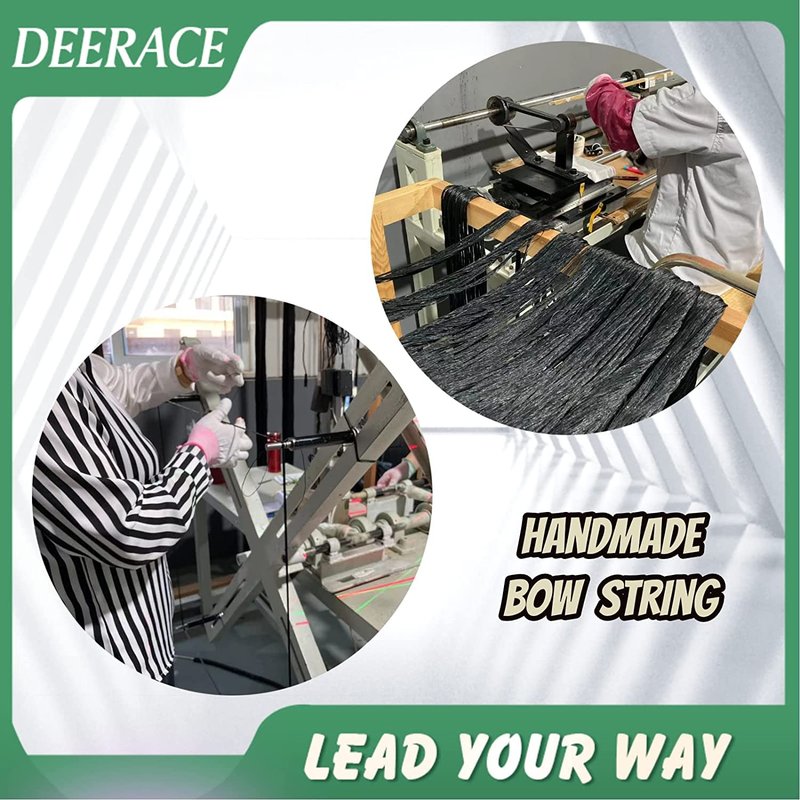 DeeRace Traditional Recurve Bow String and Bowstring Finger Savers Set, Dacron Bow String with Finger Guards (AMO 50” (Actual Length 46”), 12 Strands (Recommended for up to 40 lbs))
