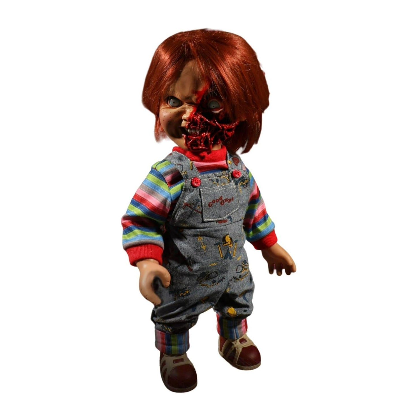 Mezco Toyz Designer Series Child's Play 3 Talking Pizza Face Chucky 15-Inch Mega Action Figure with Voice