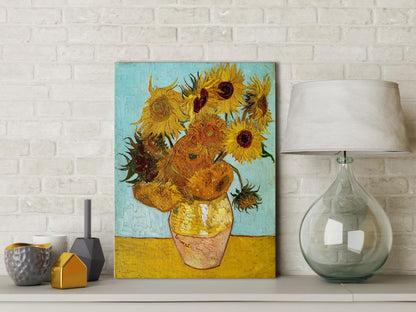 Wieco Art Framed Wall Art Canvas Prints of Sunflower by Vincent Van Gogh Paintings Reproduction Abstract Wall Decorations for Living Room Golden Frame
