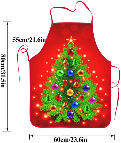 Dumoldpa 2Pcs Christmas Tree Snowman Aprons Waterdrop Resistant Kitchen Cooking Aprons for Women Men Chef Wedding Cool Bridal Engagement Christmas Gifts for Couple