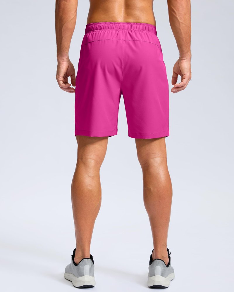 G Gradual Men's Athletic Running Shorts with Zipper Pockets Quick Dry 7"/ 5"/ 9" Workout Gym Shorts for Basketball Hiking(Rose,7M)