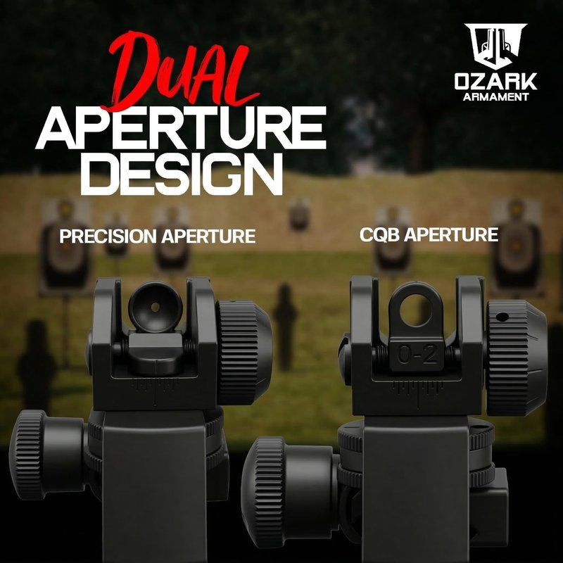OZARK ARMAMENT 45 Degree Offset Iron Sights - Canted Iron Sights - 45 Degree Sights Works for Right & Left Hand Offset Iron Sights 45 Degree Backup Sights - 45 Degree Offset Sights - Fixed Iron Sights
