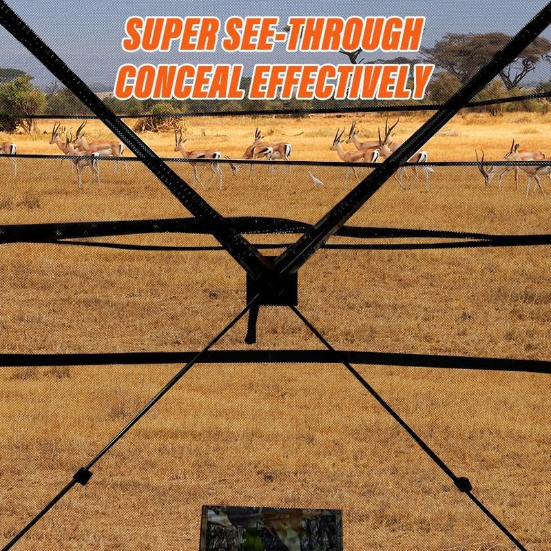 Hunting Blind - 270° See-Through Ground Blind for 2-3 People | Portable Camouflage Tent with Full Open Door