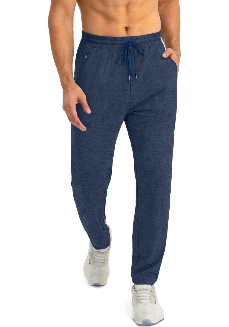 G Gradual Men's Sweatpants with Zipper Pockets Tapered Joggers for Men Athletic Pants for Workout, Jogging, Running (Heathered Academy Blue, X-Large)