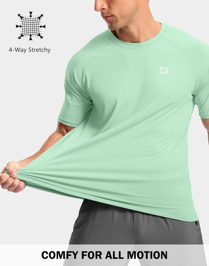 G Gradual Men's Athletic Workout T-Shirts Moisture Wicking Cooling Running Shirts Short Sleeve Performance Tee for Gym Tennis(Mint Green,M)