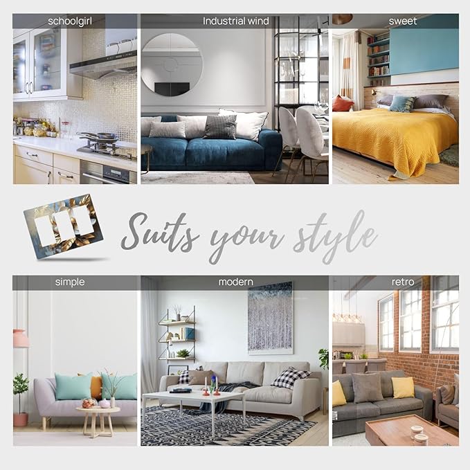 Decorative Art Light Switch Covers Gilded Bloom 3 Gang Triple Rocker Outlet Switch plate GFCI Faceplate GFCI for Home Decor