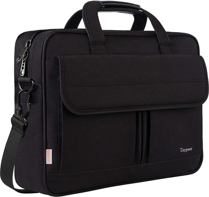Taygeer Laptop Bag 15.6 Inch, Business Laptop Bags for Men Messenger Briefcase for Men Office Case 15 Inch Carry Case Computer Document Handbag for School, Work, Uni, Black